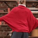 Pull asymétrique Quiterie — maille douce coquelicot - Quintessence