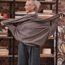 Pull asymétrique Quiterie — maille douce moka - Quintessence