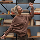 Pull asymétrique Quiterie — maille douce noisette - Quintessence