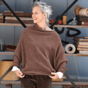 Pull asymétrique Quiterie — maille douce noisette - Quintessence