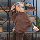 Pull asymétrique Quiterie — maille douce noisette - Quintessence