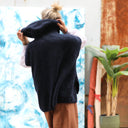 Pull capuche Calypso - Bleu marine - Quintessence