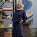 Pull col rond Christina — mohair bleu marine - Quintessence