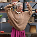 Pull col rond Christina — mohair camel - Quintessence