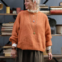 Pull col rond Christina — mohair cannelle - Quintessence