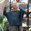 Pull col rond Christina — mohair céladon - Quintessence