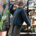 Pull col rond Christina — mohair céladon - Quintessence