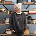 Pull col rond Christina — mohair chocolat - Quintessence