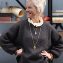 Pull col rond Christina — mohair chocolat - Quintessence