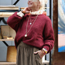 Pull col rond Christina — mohair lie de vin - Quintessence