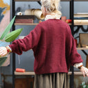 Pull col rond Christina — mohair lie de vin - Quintessence