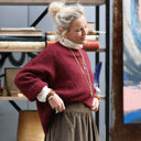 Pull col rond Christina — mohair lie de vin - Quintessence