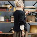 Pull col rond Christina — mohair noir - Quintessence