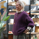 Pull col rond Christina — mohair prune - Quintessence