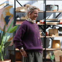 Pull col rond Christina — mohair prune - Quintessence