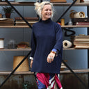 Pull col roulé Aveline — maille douce bleu marine - Quintessence