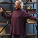 Pull col roulé Aveline — maille douce prune - Quintessence