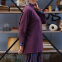 Pull col roulé Aveline — maille douce prune - Quintessence