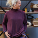 Pull col roulé Aveline — maille douce prune - Quintessence