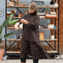 Pull col roulé Aveline — maille douce prune - Quintessence