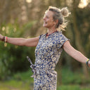 Robe Acacia – Coton “Jardin Indigo” - Quintessence