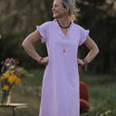 Robe Acacia - coton rayé figue - Quintessence