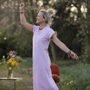 Robe Acacia - coton rayé figue - Quintessence