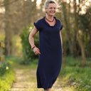 Robe Acacia Double gaze de coton bleu nuit | Quintessence