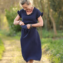 Robe Acacia Double gaze de coton bleu nuit | Quintessence