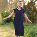 Robe Acacia Double gaze de coton bleu nuit | Quintessence