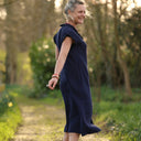 Robe Acacia Double gaze de coton bleu nuit | Quintessence