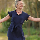 Robe Acacia Double gaze de coton bleu nuit | Quintessence