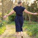 Robe Acacia Double gaze de coton bleu nuit | Quintessence
