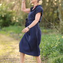Robe Acacia Double gaze de coton bleu nuit | Quintessence