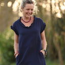 Robe Acacia Double gaze de coton bleu nuit | Quintessence