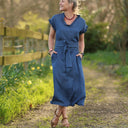 Robe Acacia – jean lyocell bleu plumetis - Quintessence