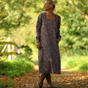 Robe Adélaïde — Coton imprimé Prairie cuivrée - Quintessence