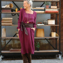 Robe Adélaïde — Double gaze de coton lie de vin - Quintessence