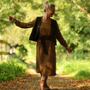 Robe Adélaïde — Seersucker vichy miel & chocolat - Quintessence
