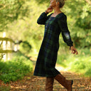 Robe Adélaïde — Tartan vert sapin - Quintessence