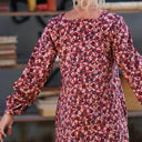 Robe Adélaïde — Velours milleraies terre de rose - Quintessence
