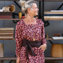 Robe Adélaïde — Velours milleraies terre de rose - Quintessence