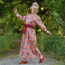 Robe Agathe Coton Flammes Botaniques porté | atelier à Roubaix