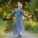Robe Agathe Lin Bleu brume | Quintessence