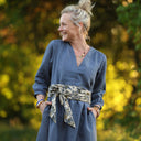 Robe Agathe Lin Bleu brume | Quintessence