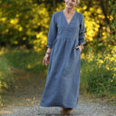 Robe Agathe - Lin Bleu brume - Quintessence