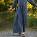 Robe Agathe Lin Bleu brume | Quintessence