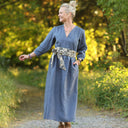 Robe Agathe Lin Bleu brume | Quintessence
