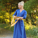 Robe Agathe Lin Bleu majorelle | Quintessence