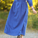 Robe Agathe Lin Bleu majorelle | Quintessence